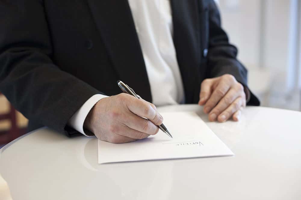 Person signing document