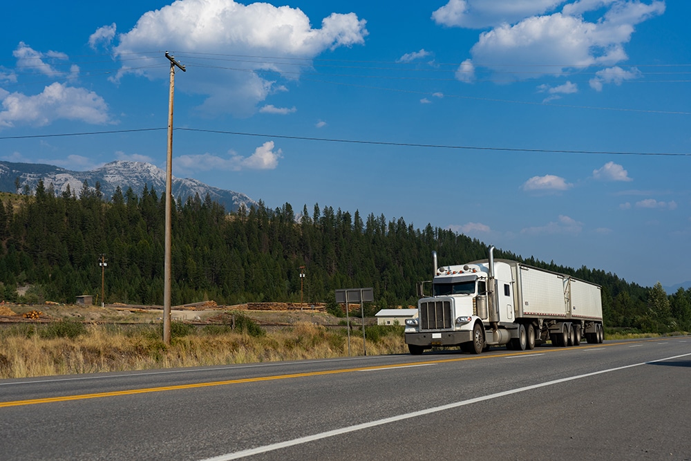 Truck on road