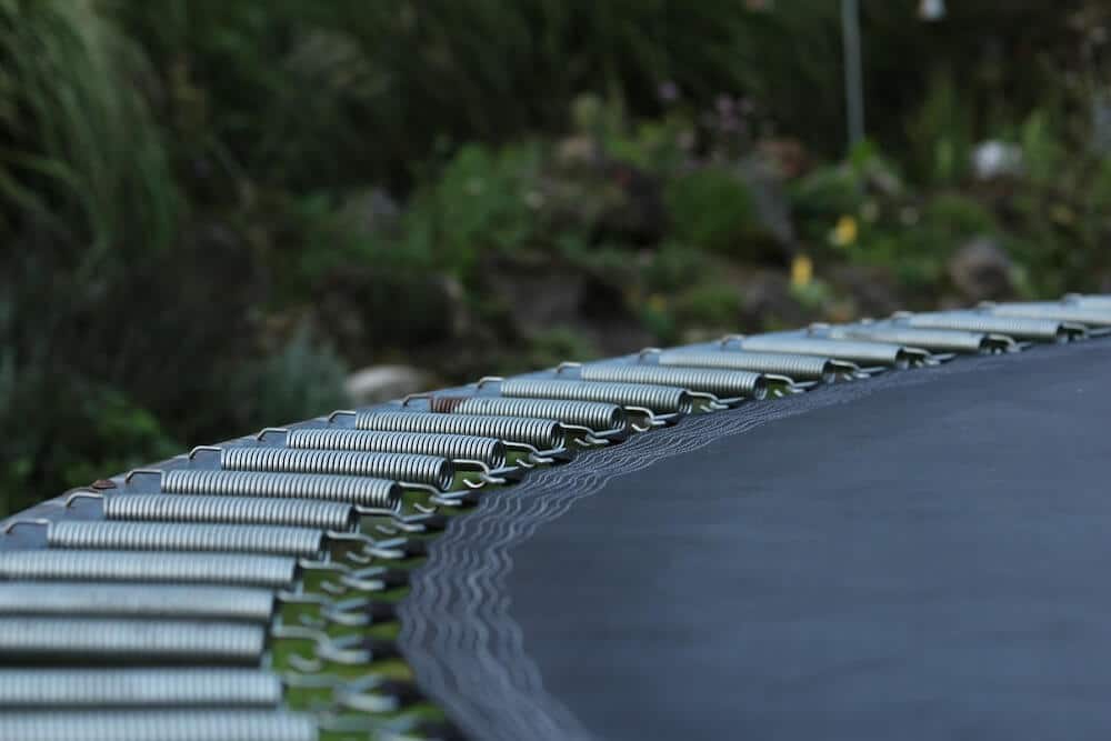 close view of top of trampoline